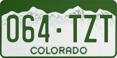 CO license plate 064TZT