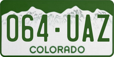 CO license plate 064UAZ