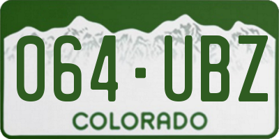 CO license plate 064UBZ