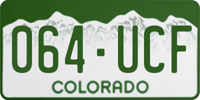 CO license plate 064UCF