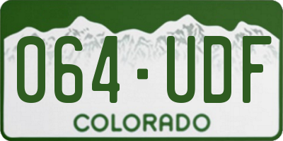 CO license plate 064UDF