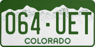 CO license plate 064UET