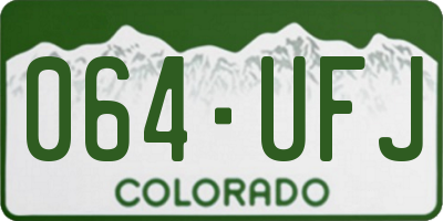 CO license plate 064UFJ