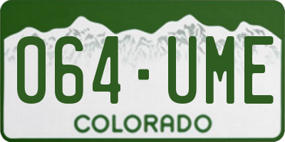 CO license plate 064UME