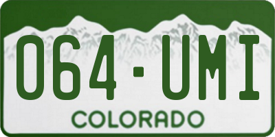 CO license plate 064UMI