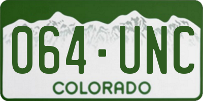 CO license plate 064UNC