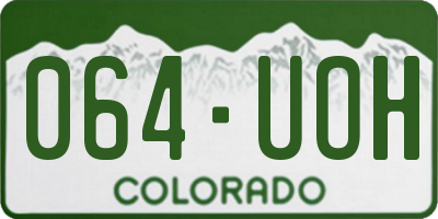 CO license plate 064UOH