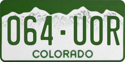 CO license plate 064UOR