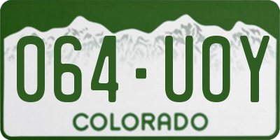 CO license plate 064UOY