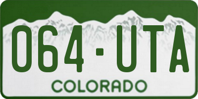 CO license plate 064UTA