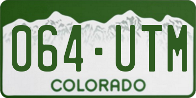 CO license plate 064UTM