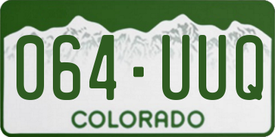 CO license plate 064UUQ