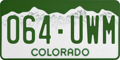 CO license plate 064UWM