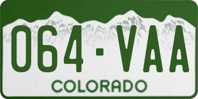 CO license plate 064VAA