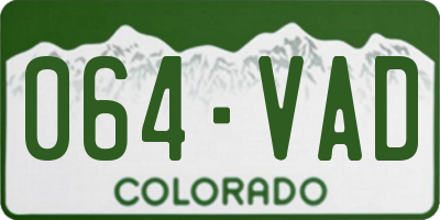 CO license plate 064VAD