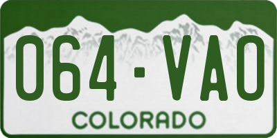 CO license plate 064VAO