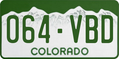 CO license plate 064VBD