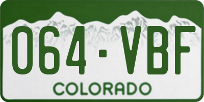 CO license plate 064VBF