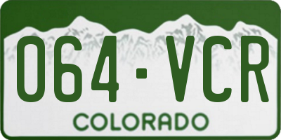CO license plate 064VCR