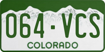 CO license plate 064VCS