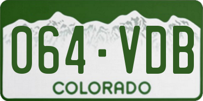 CO license plate 064VDB
