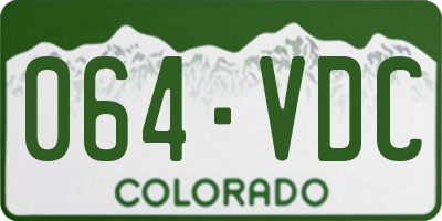 CO license plate 064VDC