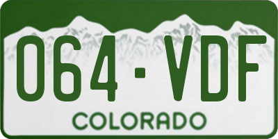 CO license plate 064VDF