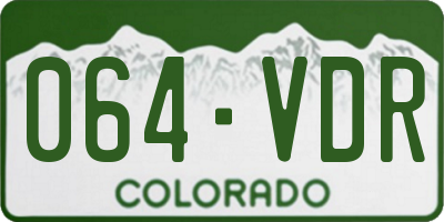 CO license plate 064VDR