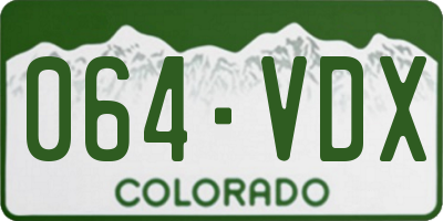 CO license plate 064VDX