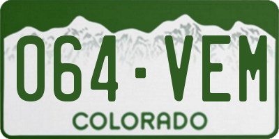 CO license plate 064VEM