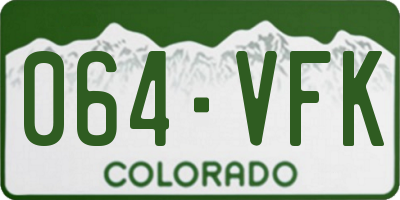 CO license plate 064VFK
