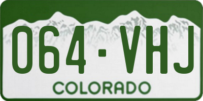CO license plate 064VHJ
