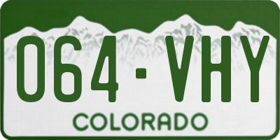 CO license plate 064VHY
