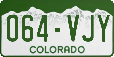 CO license plate 064VJY