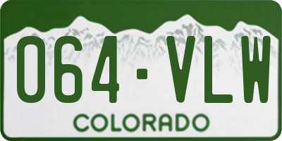 CO license plate 064VLW