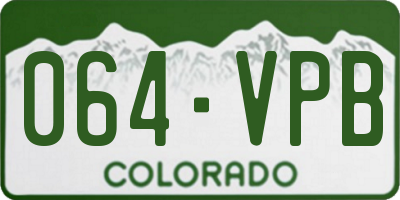 CO license plate 064VPB