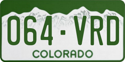 CO license plate 064VRD