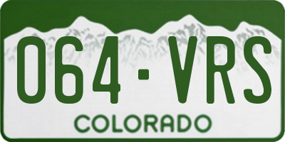 CO license plate 064VRS