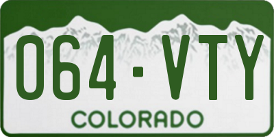 CO license plate 064VTY