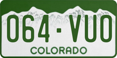 CO license plate 064VUO