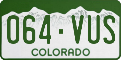 CO license plate 064VUS