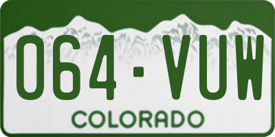 CO license plate 064VUW