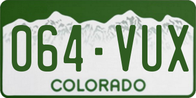 CO license plate 064VUX