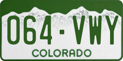 CO license plate 064VWY