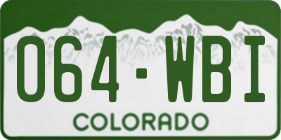 CO license plate 064WBI