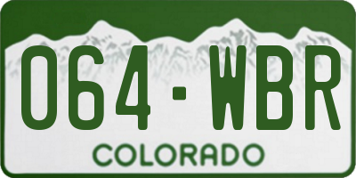 CO license plate 064WBR