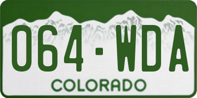 CO license plate 064WDA