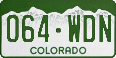 CO license plate 064WDN