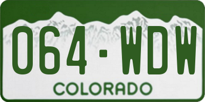CO license plate 064WDW