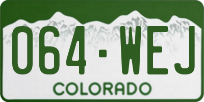 CO license plate 064WEJ